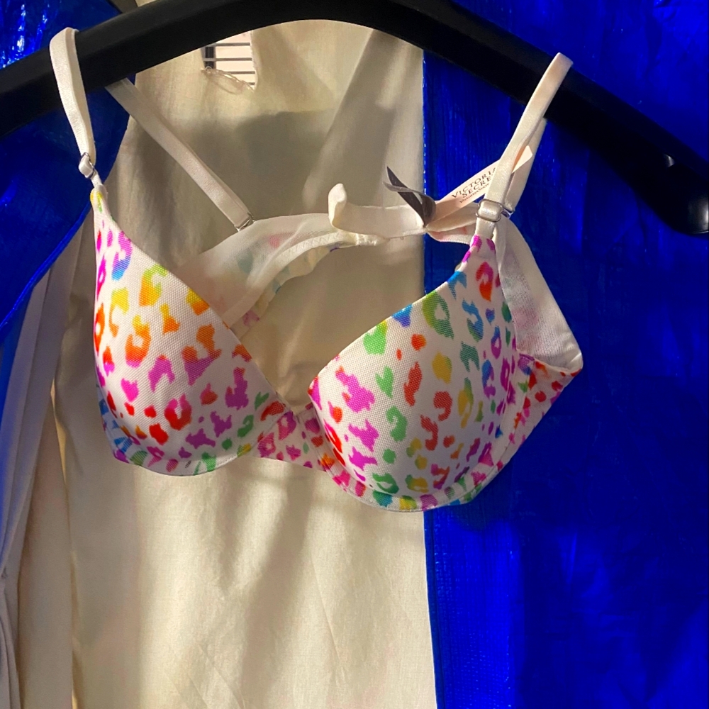 Victoria's Secret Multicolor Leopard Print Bra & Painties